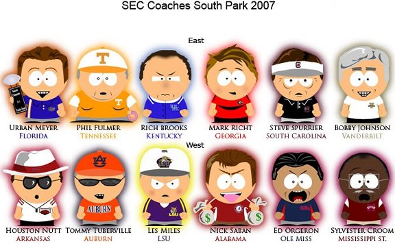 SEC South Park Coaches