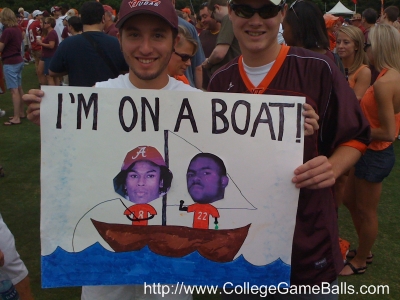 Julio Jones and Mark Ingram on a boat